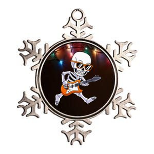 Skeleton Playing Guitar Rock & Roll Halloween Metallic Star Ornament