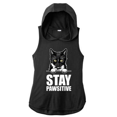 Stay Pawsitive Gift Ladies PosiCharge Tri-Blend Wicking Draft Hoodie Tank