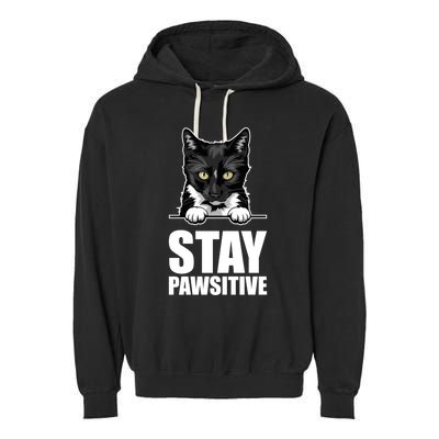 Stay Pawsitive Gift Garment-Dyed Fleece Hoodie