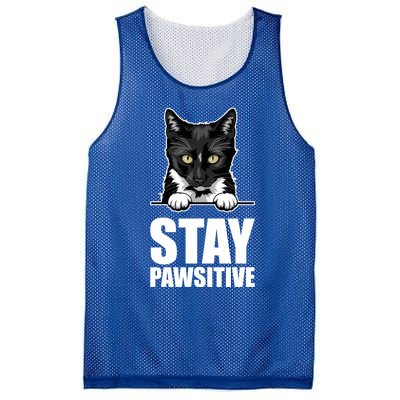 Stay Pawsitive Gift Mesh Reversible Basketball Jersey Tank