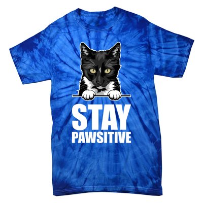 Stay Pawsitive Gift Tie-Dye T-Shirt