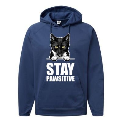 Stay Pawsitive Gift Performance Fleece Hoodie