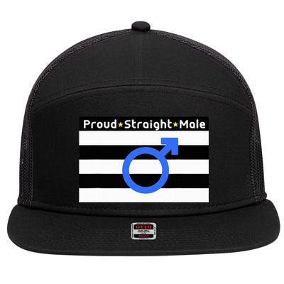 Straight Proud Heterosexual Male 7 Panel Mesh Trucker Snapback Hat