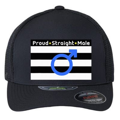 Straight Proud Heterosexual Male Flexfit Unipanel Trucker Cap