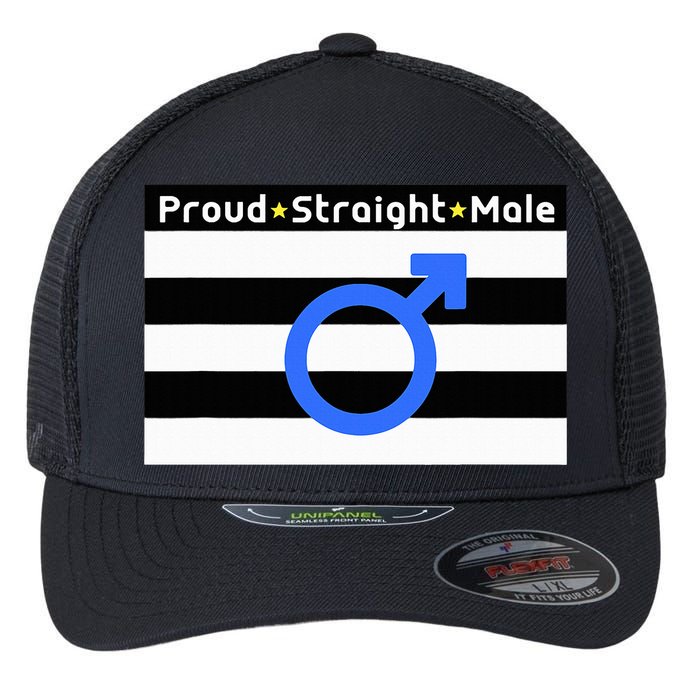 Straight Proud Heterosexual Male Flexfit Unipanel Trucker Cap