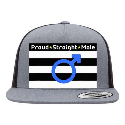 Straight Proud Heterosexual Male Flat Bill Trucker Hat