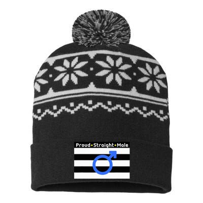 Straight Proud Heterosexual Male USA-Made Snowflake Beanie