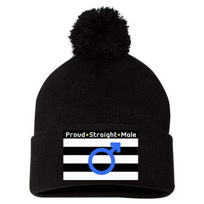 Straight Proud Heterosexual Male Pom Pom 12in Knit Beanie