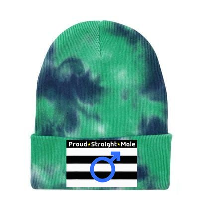 Straight Proud Heterosexual Male Tie Dye 12in Knit Beanie