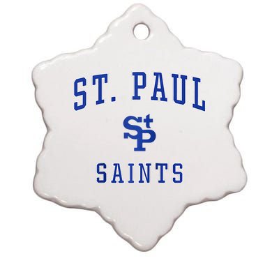 St. Paul High School Saints Raglan Baseball Ceramic Star Ornament