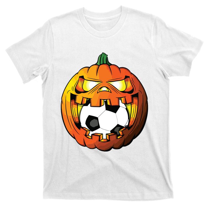 Soccer Player Halloween Pumpkin Skeleton Tees Boy T-Shirt