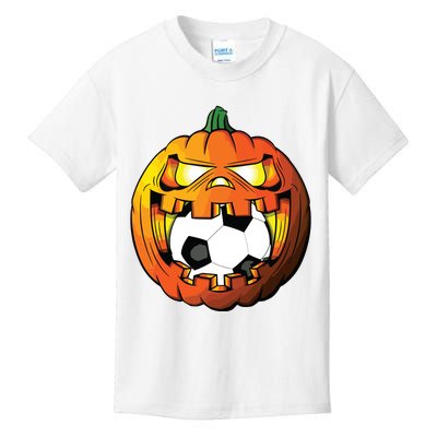 Soccer Player Halloween Pumpkin Skeleton Tees Boy Kids T-Shirt