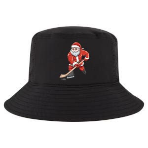 Santa Playing Hockey Christmas Gift For Hockey Players Gift Cool Comfort Performance Bucket Hat