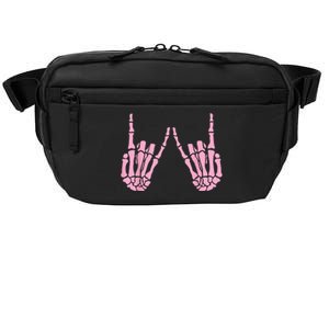 Skeleton Pink Hand Gestures Halloween Rock Skeleton Hands Crossbody Pack