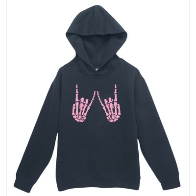 Skeleton Pink Hand Gestures Halloween Rock Skeleton Hands Urban Pullover Hoodie