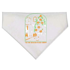 Skeleton Pumpkin Halloween USA-Made Doggie Bandana