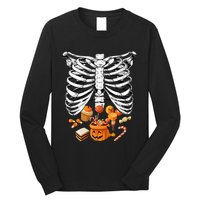 Skeleton Pregnancy Halloween Candy Rib Cage Long Sleeve Shirt