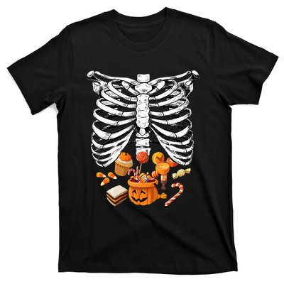 Skeleton Pregnancy Halloween Candy Rib Cage T-Shirt