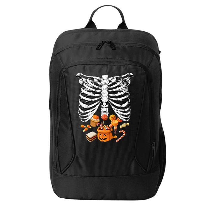 Skeleton Pregnancy Halloween Candy Rib Cage City Backpack