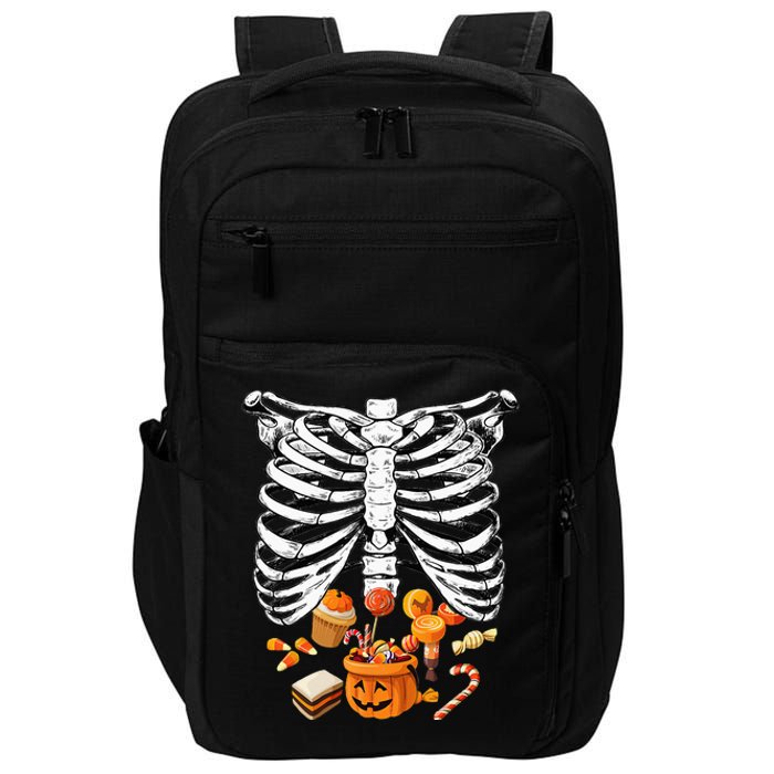 Skeleton Pregnancy Halloween Candy Rib Cage Impact Tech Backpack