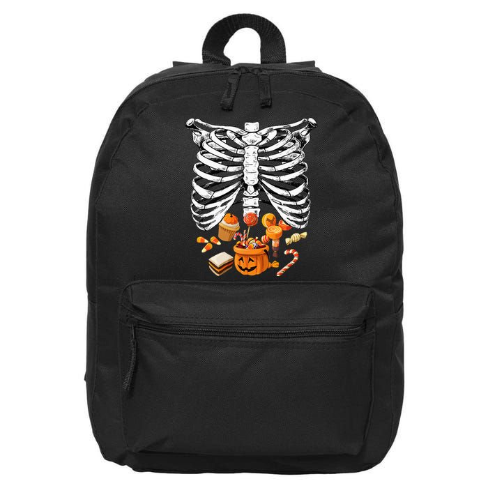 Skeleton Pregnancy Halloween Candy Rib Cage 16 in Basic Backpack