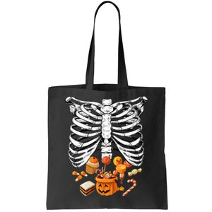 Skeleton Pregnancy Halloween Candy Rib Cage Tote Bag