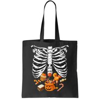 Skeleton Pregnancy Halloween Candy Rib Cage Tote Bag