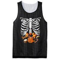 Skeleton Pregnancy Halloween Candy Rib Cage Mesh Reversible Basketball Jersey Tank