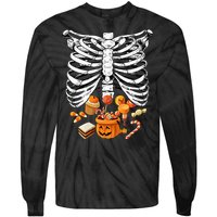 Skeleton Pregnancy Halloween Candy Rib Cage Tie-Dye Long Sleeve Shirt