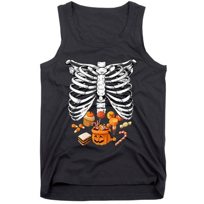 Skeleton Pregnancy Halloween Candy Rib Cage Tank Top