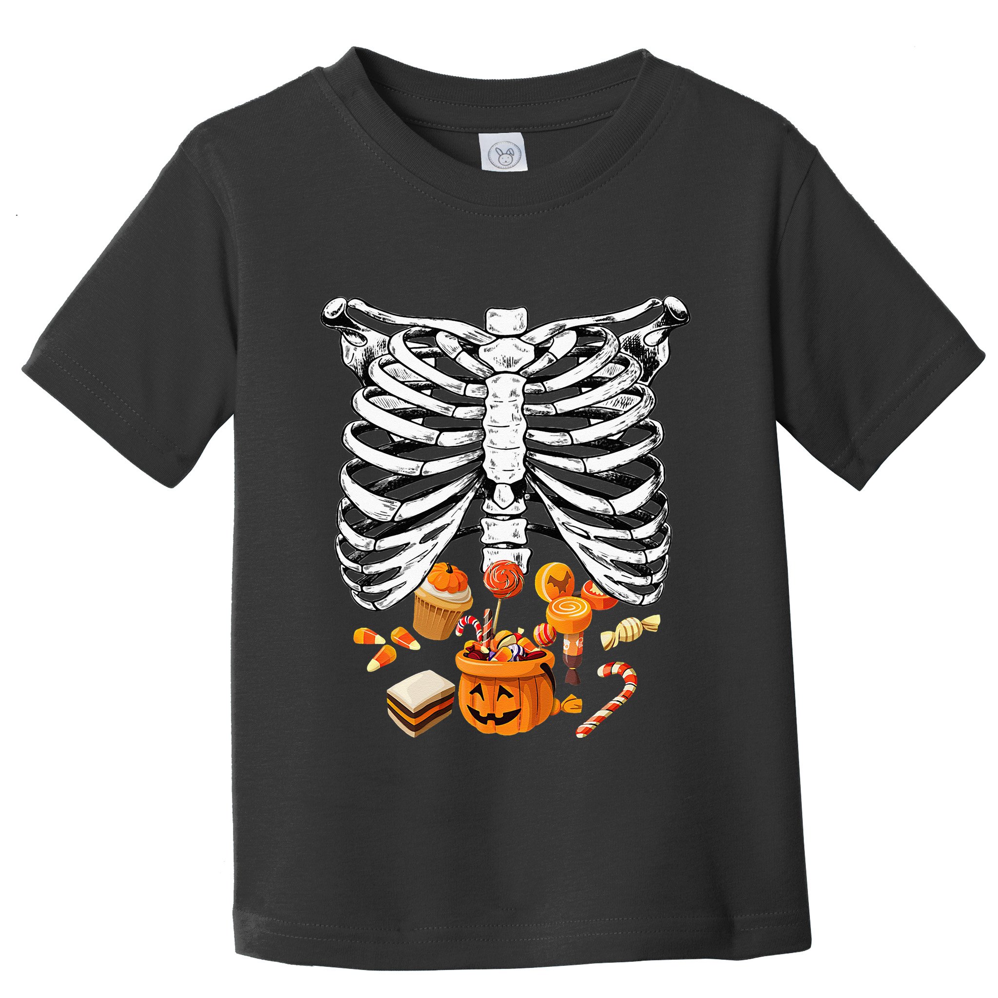 Skeleton Pregnancy Halloween Candy Rib Cage Toddler T-Shirt