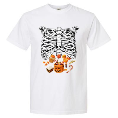 Skeleton Pregnancy Halloween Candy Rib Cage Garment-Dyed Heavyweight T-Shirt