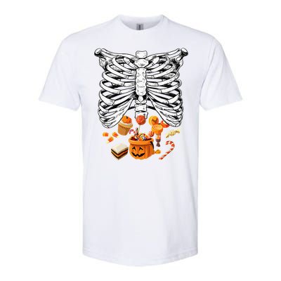 Skeleton Pregnancy Halloween Candy Rib Cage Softstyle CVC T-Shirt