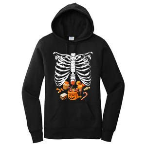 Skeleton Pregnancy Halloween Candy Rib Cage Women's Pullover Hoodie