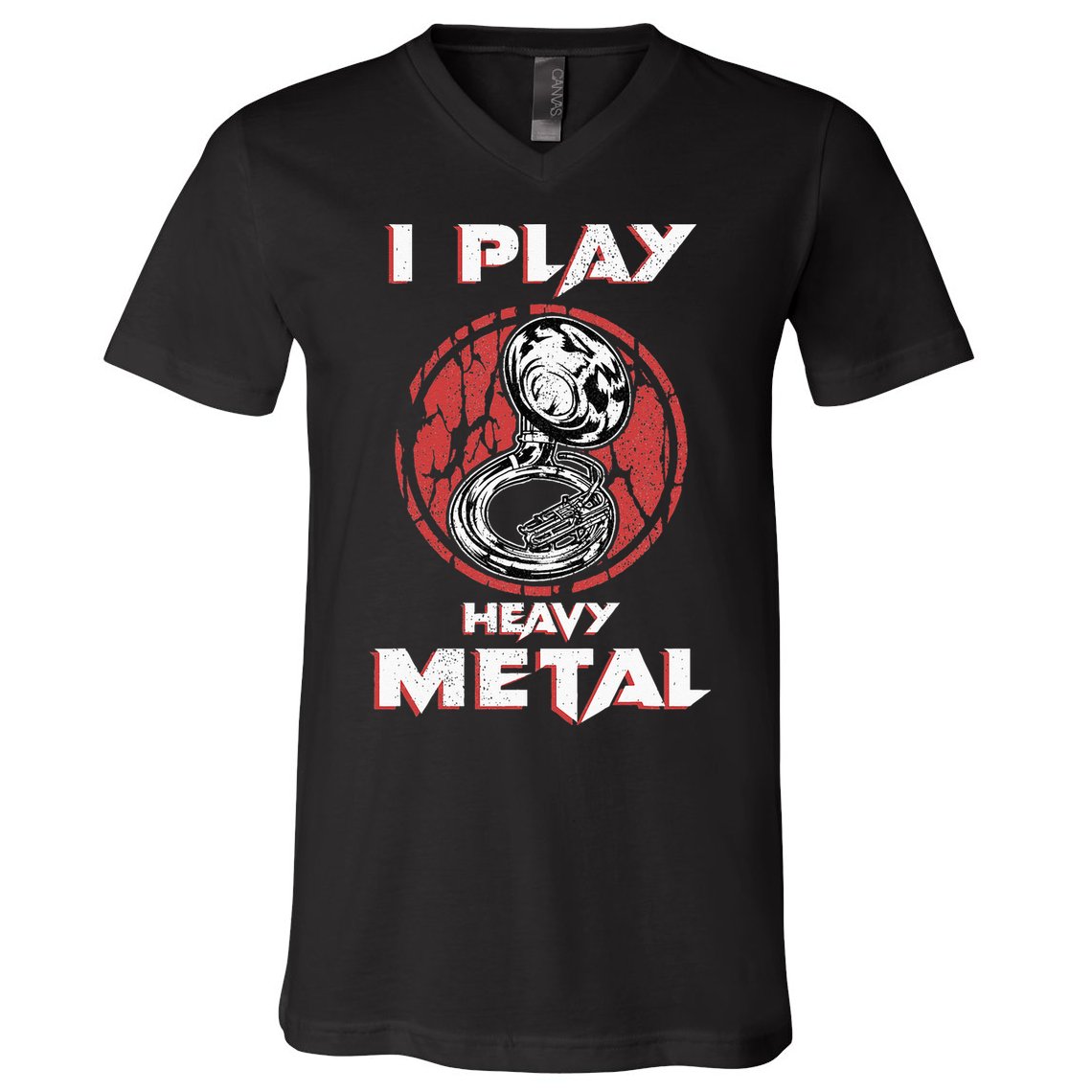 Sousaphone Play Heavy Metal Marching Band V-Neck T-Shirt