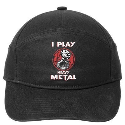 Sousaphone Play Heavy Metal Marching Band 7-Panel Snapback Hat