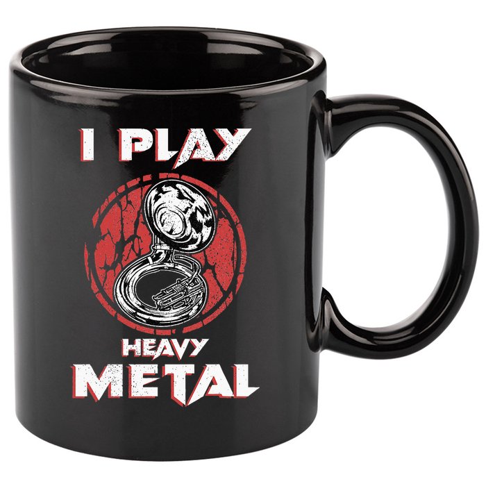 Sousaphone Play Heavy Metal Marching Band 11oz C Handle Ceramic Mug