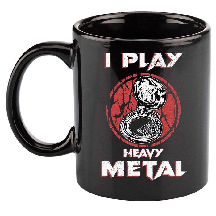 Sousaphone Play Heavy Metal Marching Band 11oz C Handle Ceramic Mug