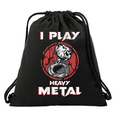 Sousaphone Play Heavy Metal Marching Band Drawstring Bag