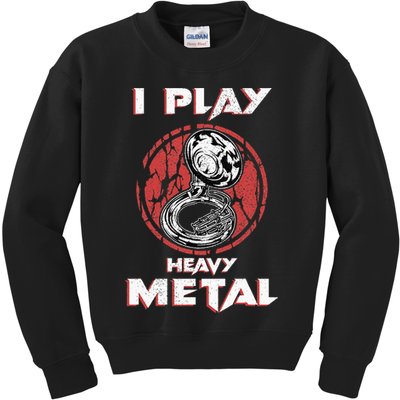 Sousaphone Play Heavy Metal Marching Band Kids Sweatshirt