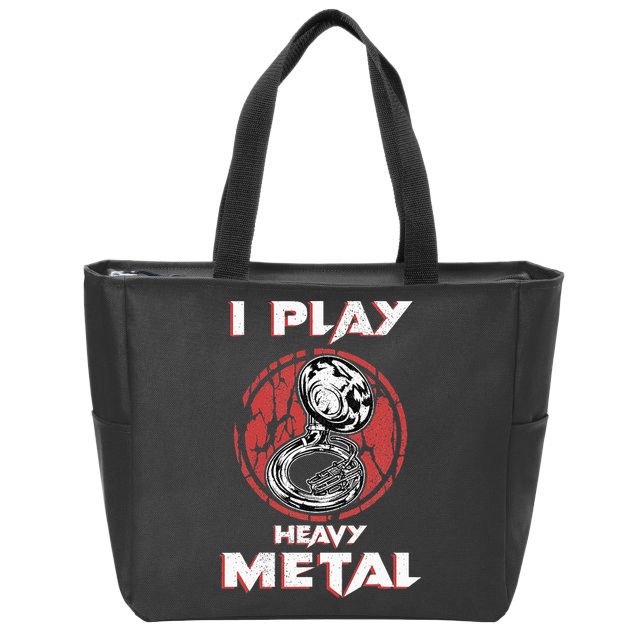 Sousaphone Play Heavy Metal Marching Band Zip Tote Bag