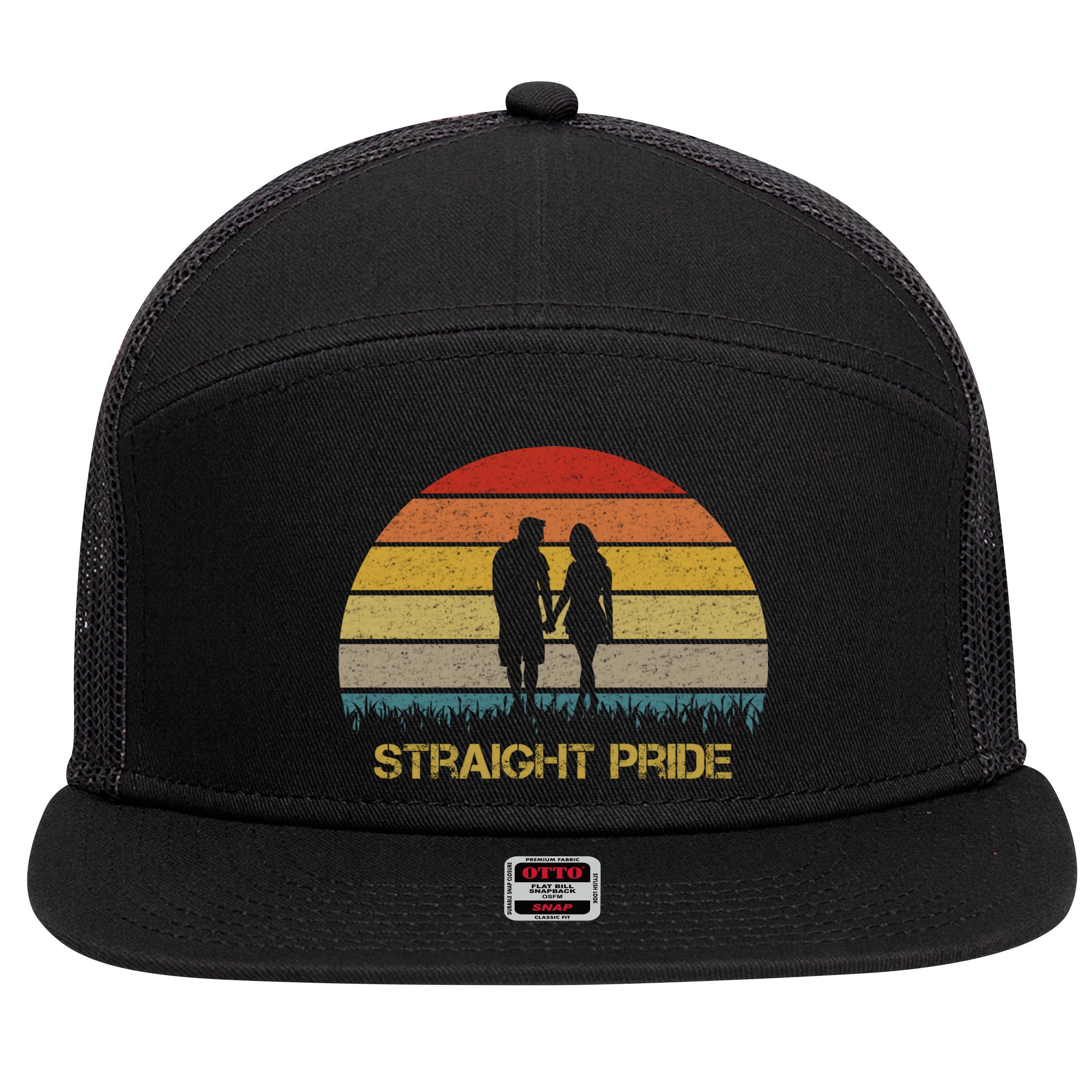 Straight Pride Heterosexual Pride 7 Panel Mesh Trucker Snapback Hat