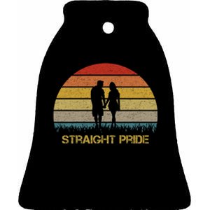 Straight Pride Heterosexual Pride Ceramic Bell Ornament