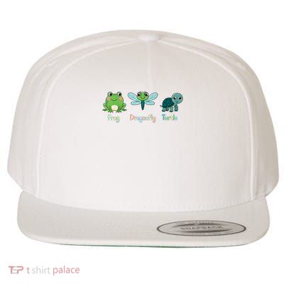 Subtle Political Humor Frog Dragonfly Turtle Wool Snapback Cap