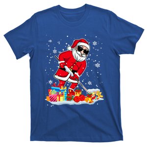 Santa Playing Hockey Cool Christmas Santa Hockey Player Gift T-Shirt