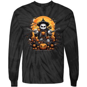 Samurai Panda Halloween Costume Panda Funny Halloween Tie-Dye Long Sleeve Shirt