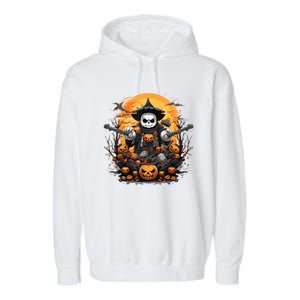 Samurai Panda Halloween Costume Panda Funny Halloween Garment-Dyed Fleece Hoodie