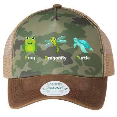 Subtle Political Humor Frog Dragonfly Turtle  Legacy Tie Dye Trucker Hat