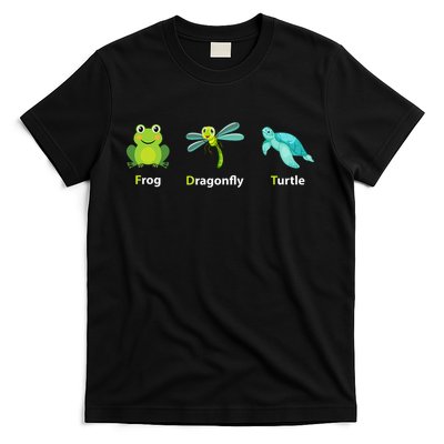 Subtle Political Humor Frog Dragonfly Turtle  T-Shirt
