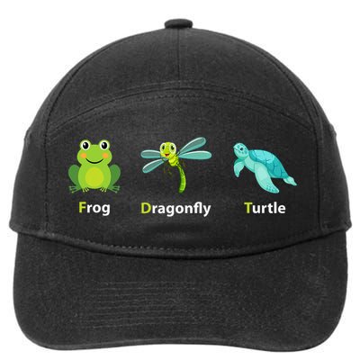 Subtle Political Humor Frog Dragonfly Turtle  7-Panel Snapback Hat